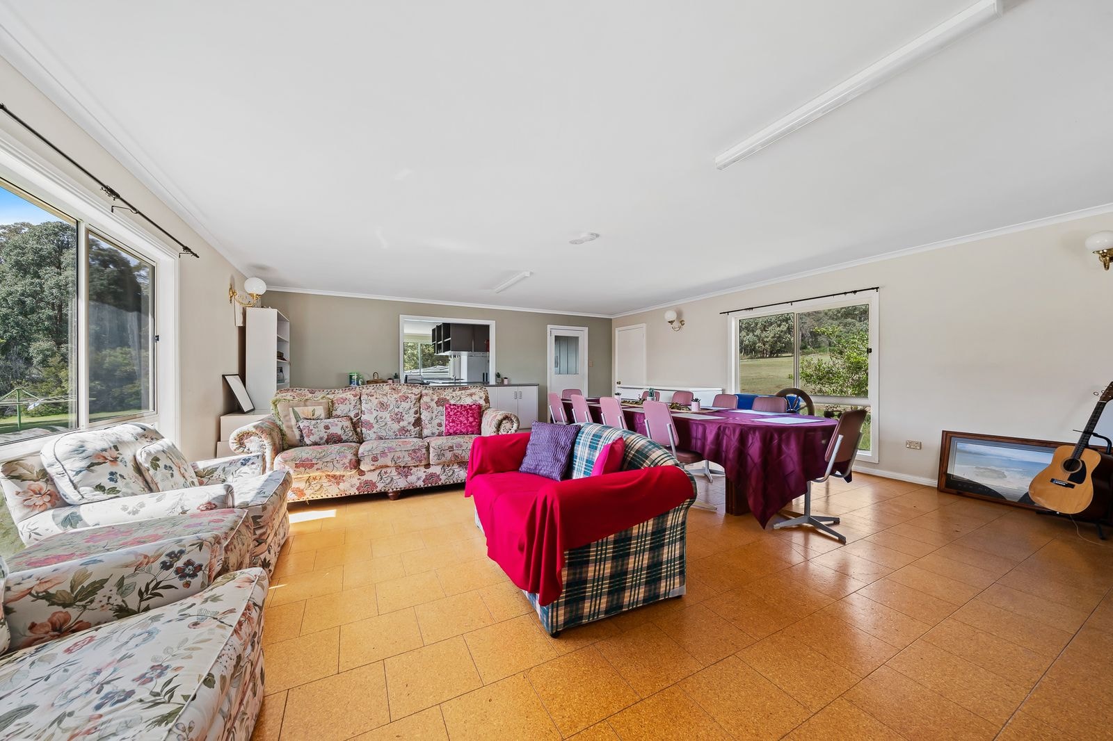A shared lounge and games area for guests